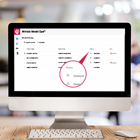 Aplicativo web do Minitab Model Ops