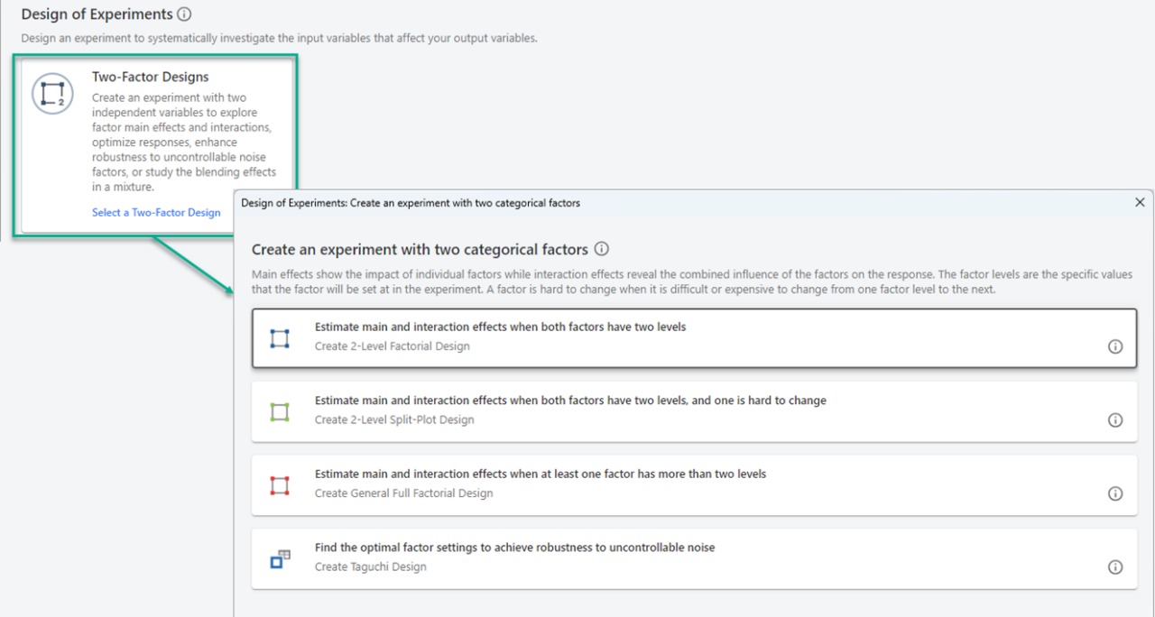 Quick Designs Dialog