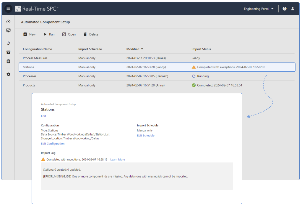 Automated Component Setup completed with exceptions